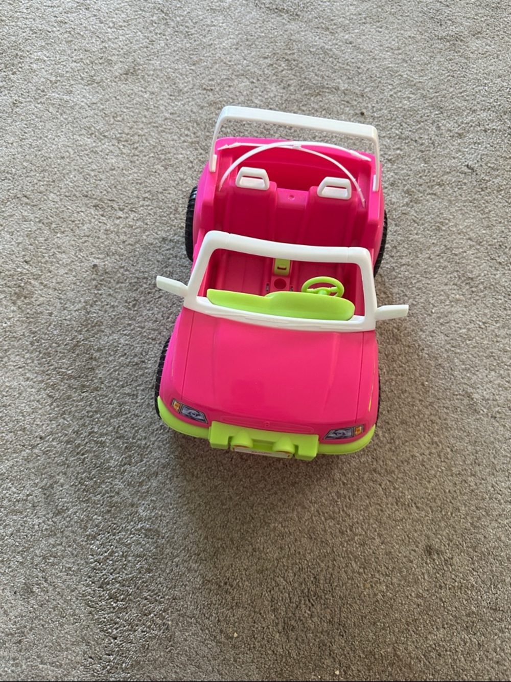 Vintage  Barbie Pink Kids Convertible Jeep pink/ green/ And white
